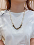 MLNE001 Pearls and Chains Tied Necklace